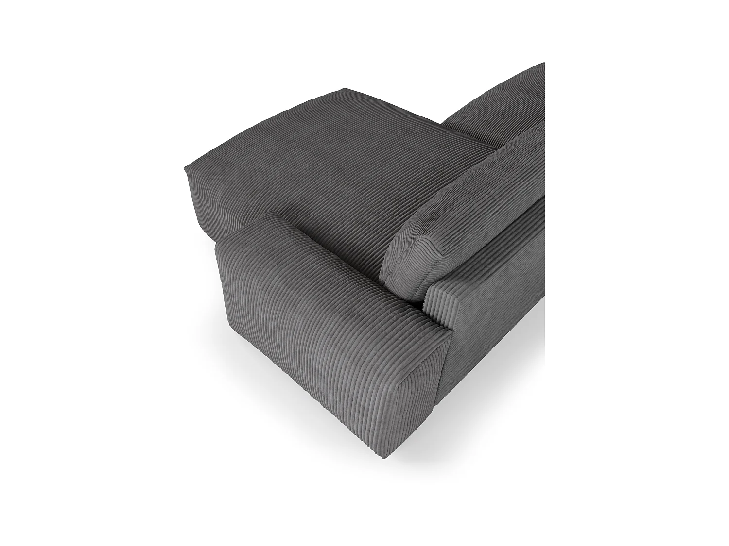 Canapé angle droit velours côtelé gris anthracite 310cm