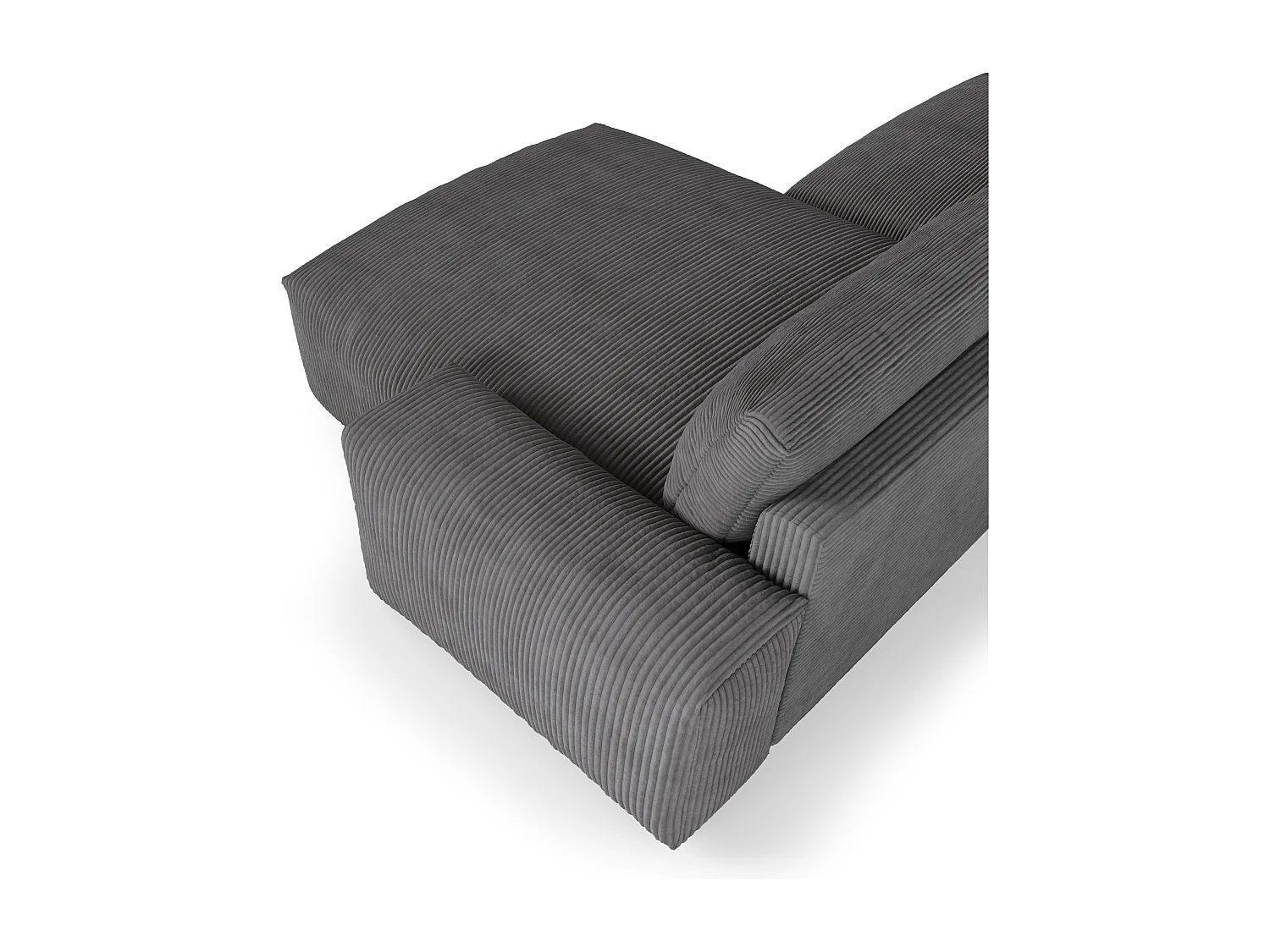 Canapé angle droit velours côtelé gris anthracite 310cm BLISS