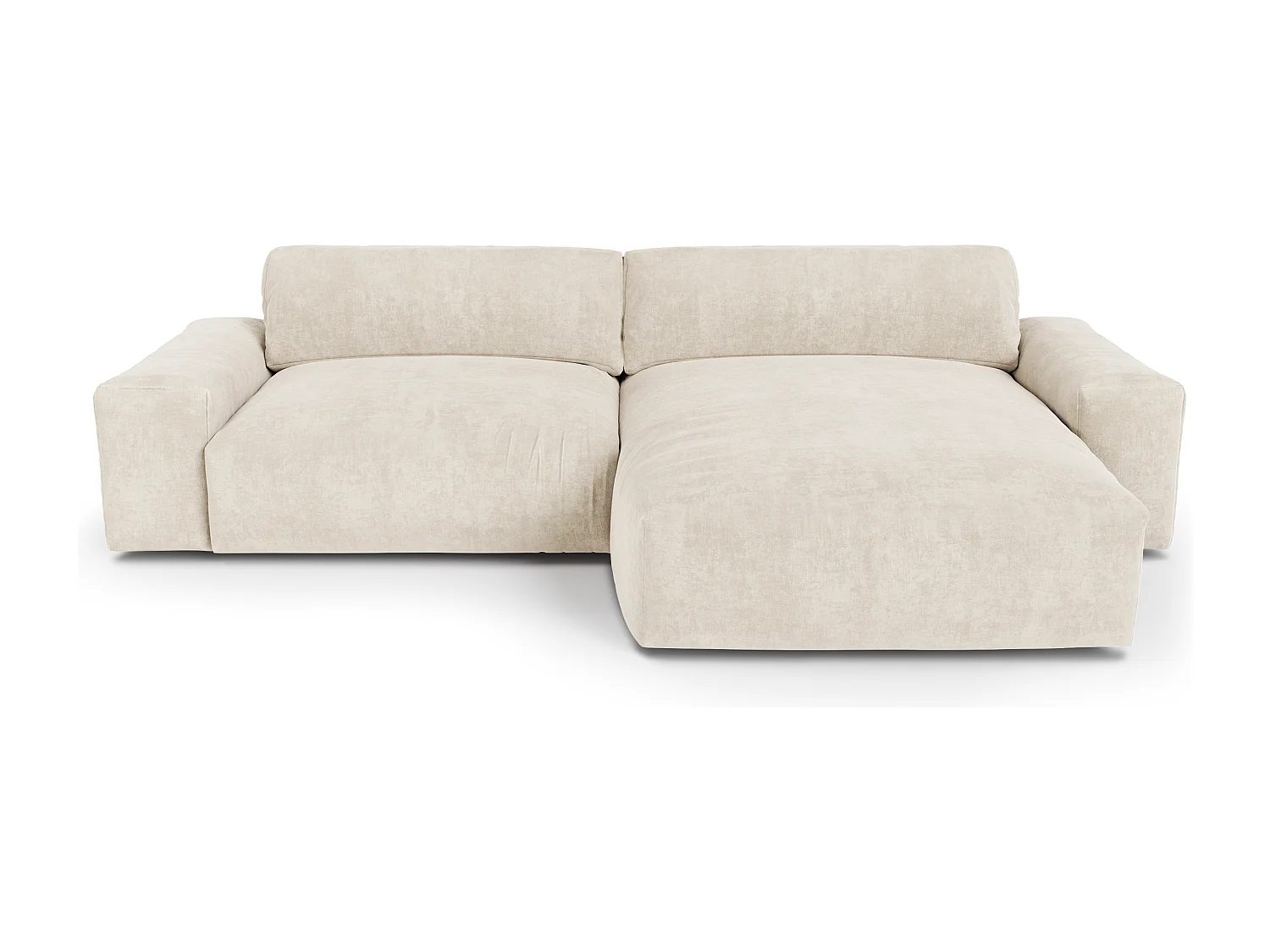 Canapé angle droit velours crème 310cm BLISS