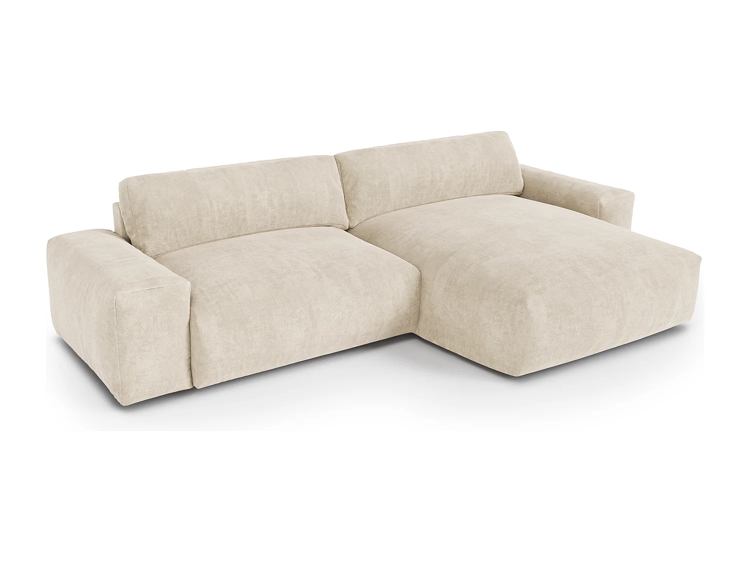 Canapé angle droit velours crème 310cm BLISS