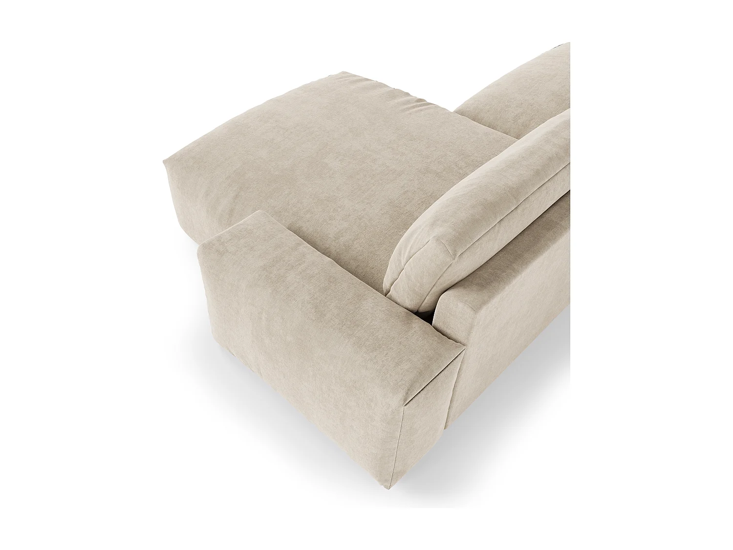 Canapé angle droit velours crème 310cm BLISS