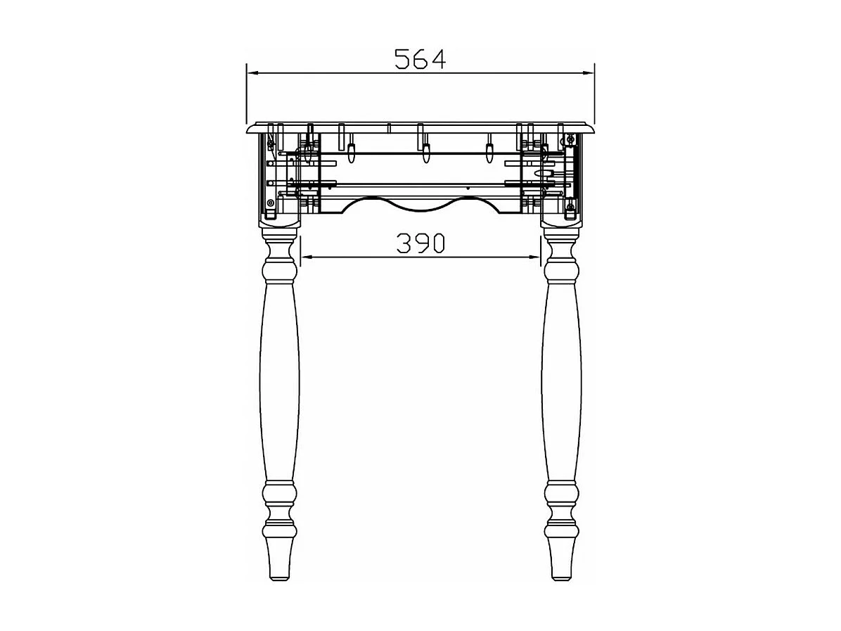 Table A Ecrire Pin Massif Miel 2 Tiroirs Pieds Tournés L 100 H 74.3 P 56.4 cm