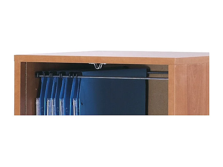 Classeur à Rideau Merisier 8 Tablettes 1 Kit DS Serrure L 41,4 H 140,4 P 44 cm