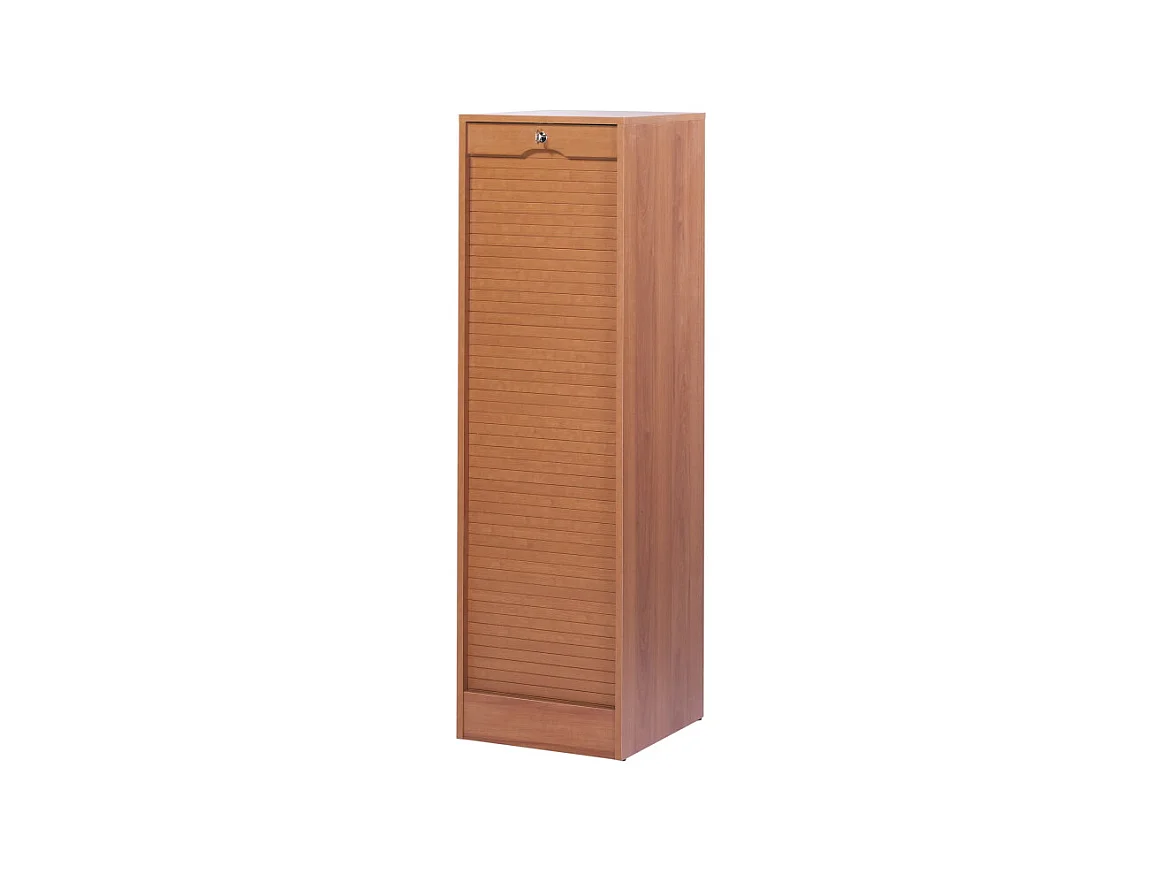 Classeur à Rideau Merisier 8 Tablettes 1 Kit DS Serrure L 41,4 H 140,4 P 44 cm