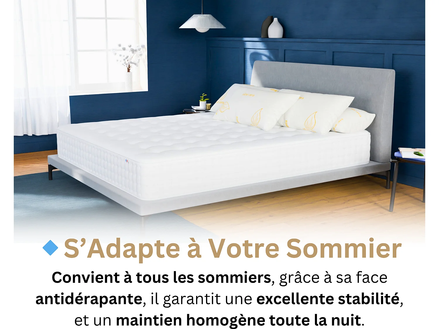 Matelas 180x200 2 Places Nuage Plus - Mémoire de Forme 60 kg/m³ Haute Qualité - Contre le Mal de Dos - Épaisseur 25 Cm - Confortable