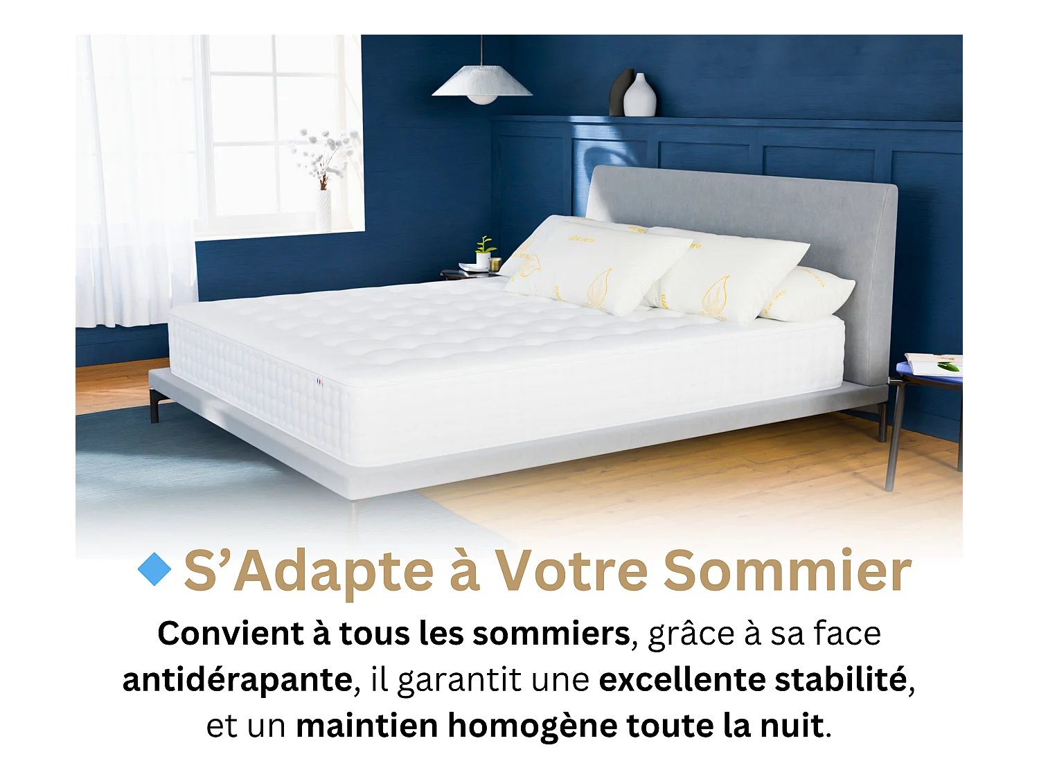 Colchón 180x200 2 Plazas Nuage Plus - Memory Foam 60 kg/m³ Alta Calidad - Contra el Dolor de Espalda - Espesor 25 Cm - Confortable