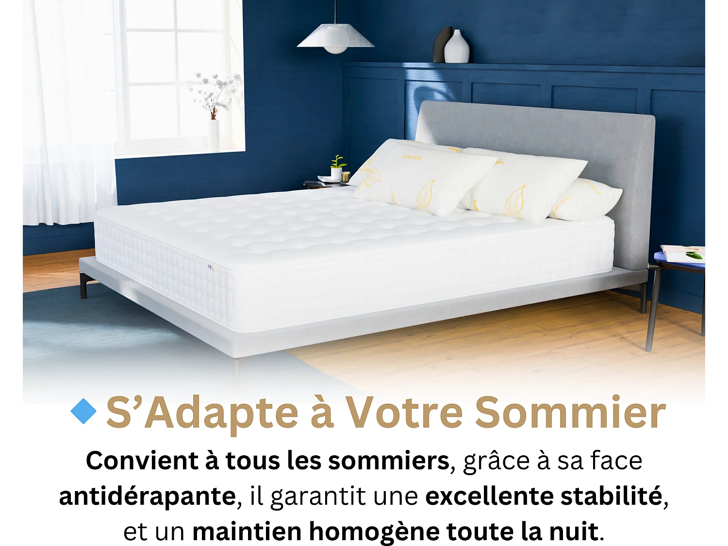 90x200 1-zits Nuage Plus Matras voor Kinderen en Volwassenen - Traagschuim 60 kg/m³ Hoge Kwaliteit - Tegen Rugpijn - Dikte 25 cm - Comfortabel