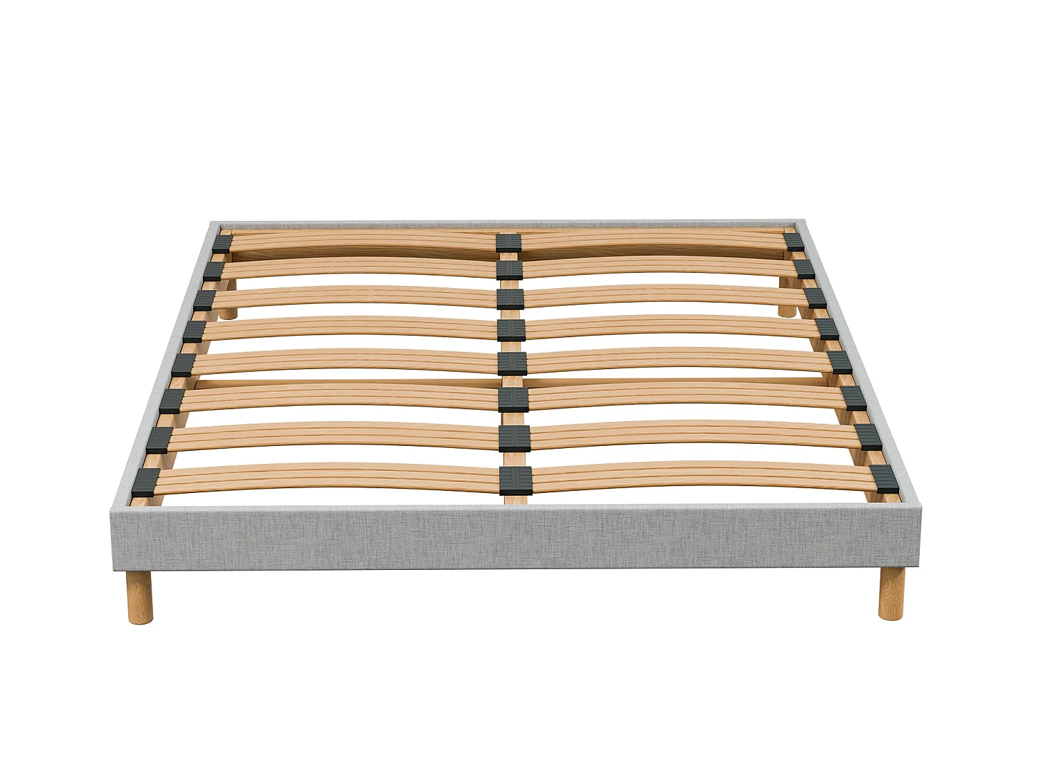 Sommier à Latte 140x190 cm - Bois Épicéa Structure Solides et Durable Haute Qualité - Gris Clair - Silencieux, Confortable et Résistant - Douce Lune