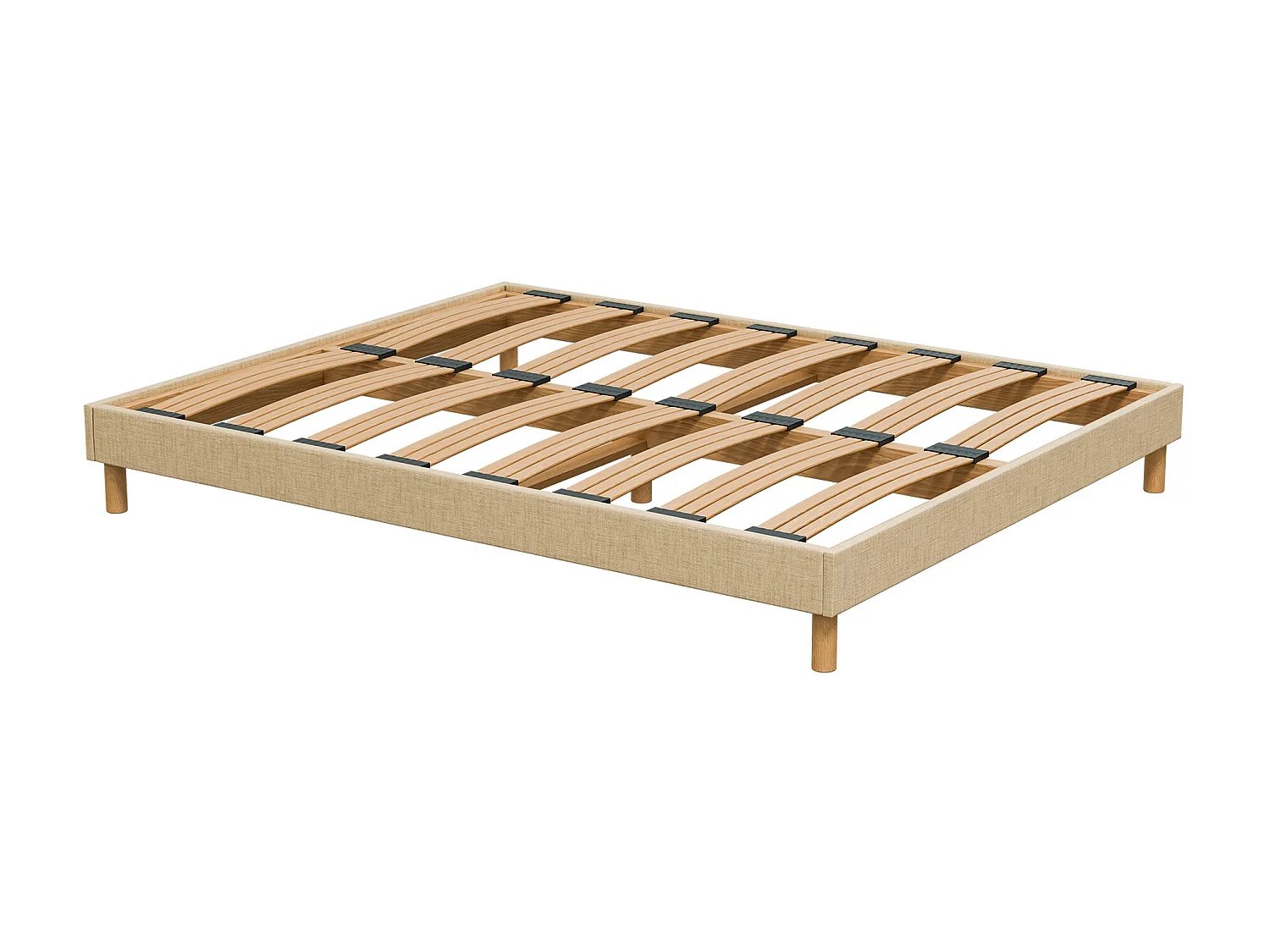 Somier de láminas 90x200 cm - Estructura duradera de madera de abeto - Beige - Cómodo Douce Lune®