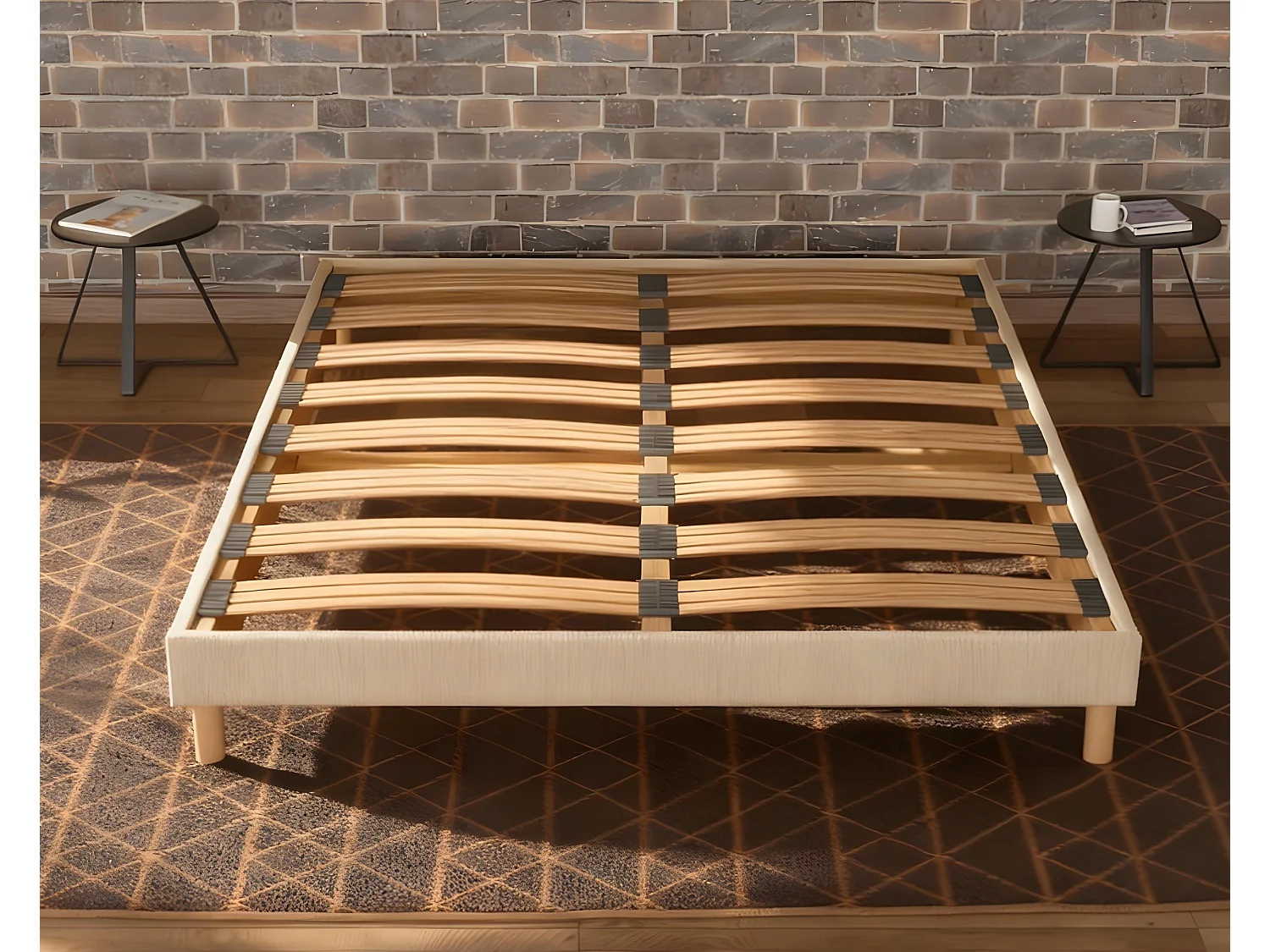 Base de ripas 90x 200 cm - Madeira de abeto Estrutura durável de alta qualidade - Bege - Confortável Douce Lune®