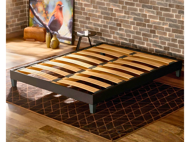 Eco Douce Lune® Lattenrost aus Holz, Schwarz, 140 x 200 cm