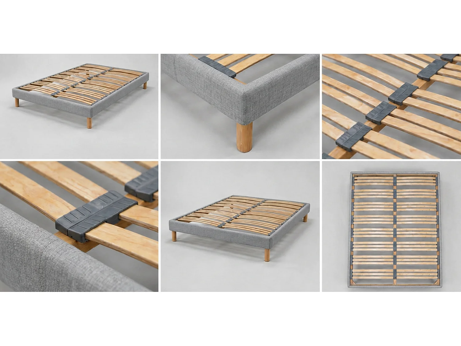 Lattenbodem 90x 190 cm - Vurenhout Stevige en duurzame structuur Hoge kwaliteit - Lichtgrijs - Comfortabel Douce Lune®