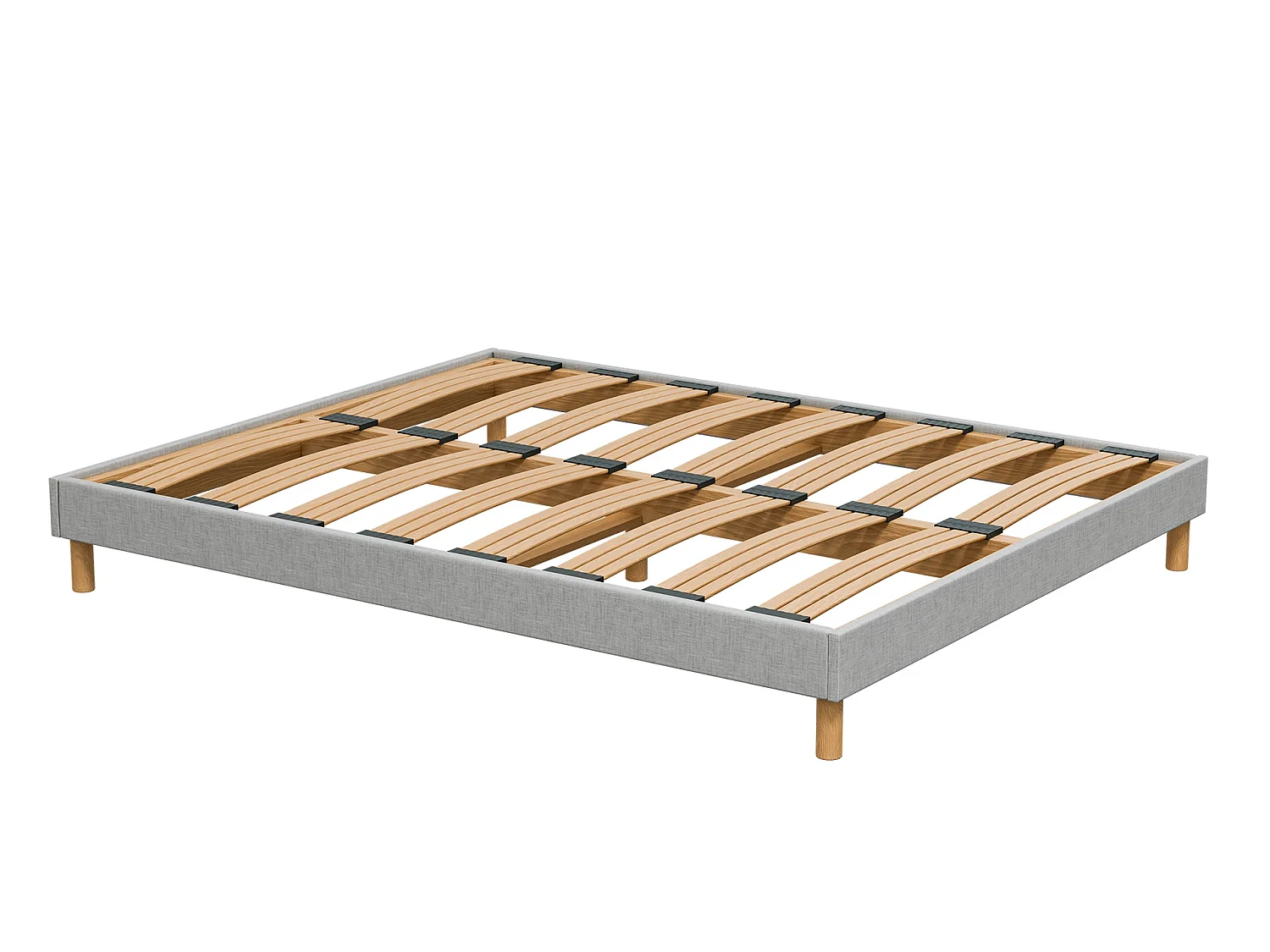 Lattenbodem 140x 200 cm - Sparrenhout Stevige en duurzame structuur Hoge kwaliteit - Lichtgrijs - Comfortabel Douce Lune®