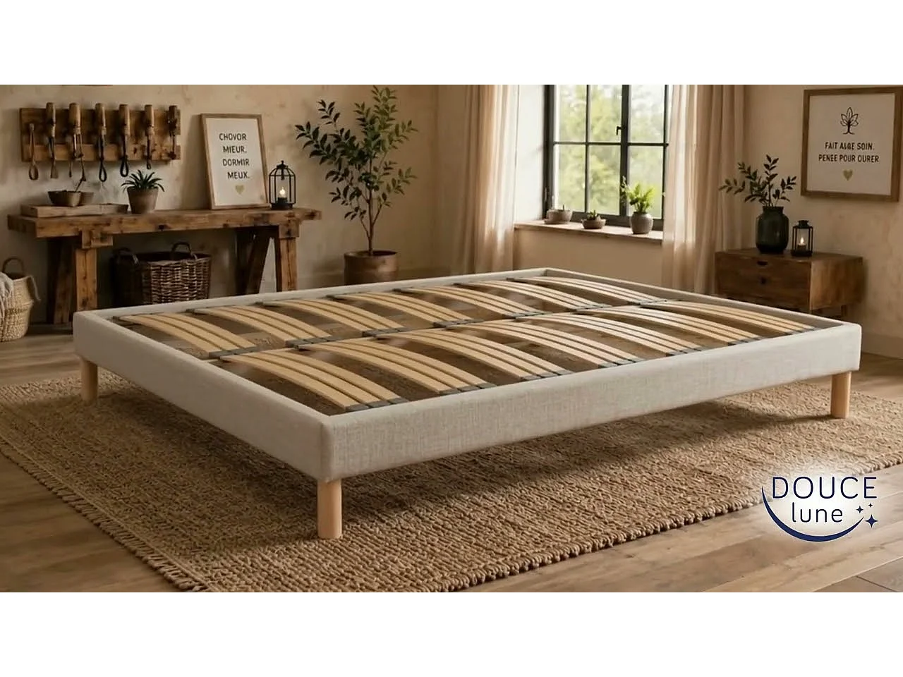 Lattenbodem 90x 190 cm - Vurenhout Hoge kwaliteit Duurzame structuur - Beige - Comfortabel Douce Lune®