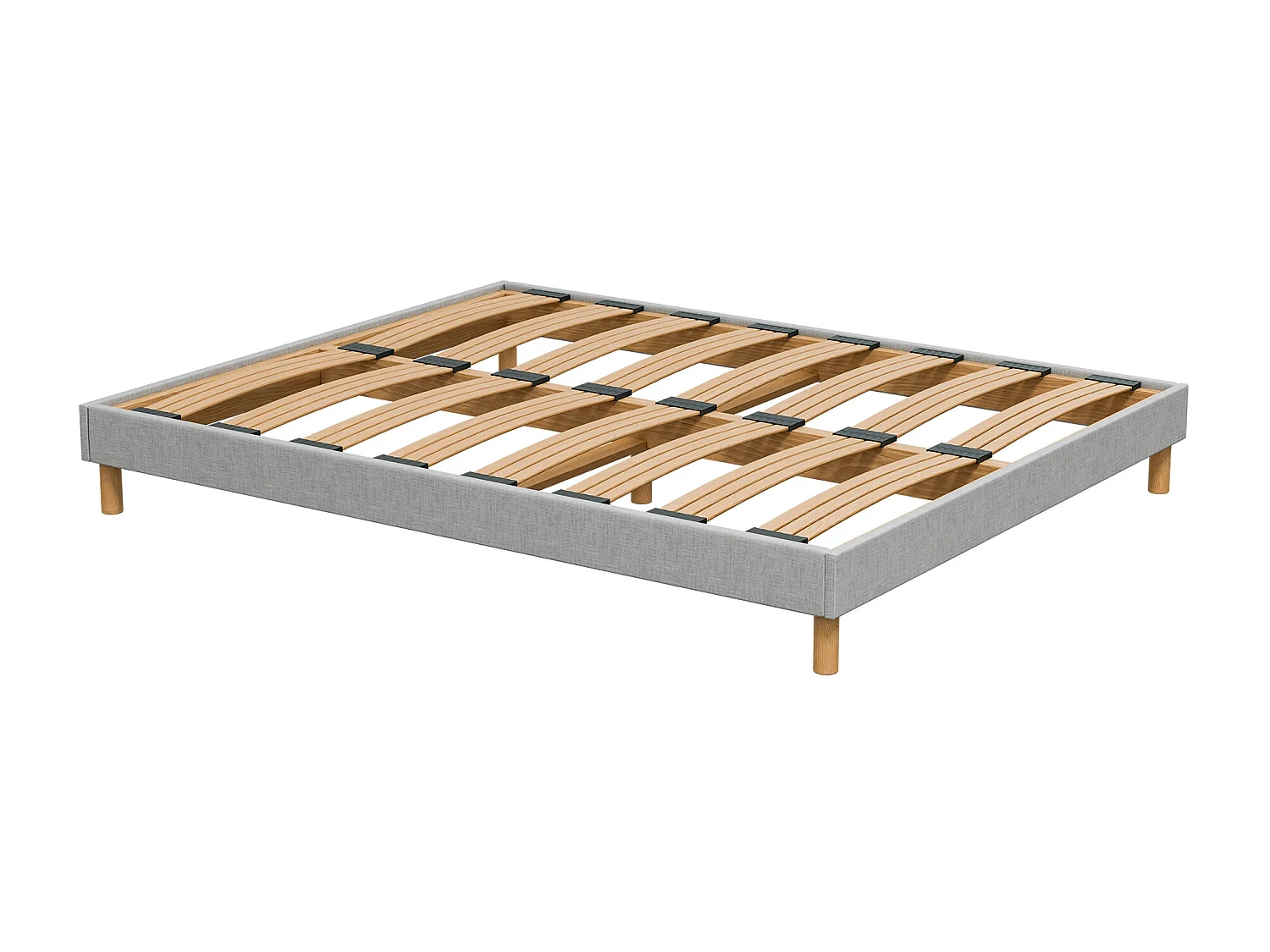 Sommier à Latte 90x200 cm - Bois Épicéa Structure Solide et Durable Haute Qualité - Gris Clair - Silencieux, Confortable et Résistant - Douce Lune