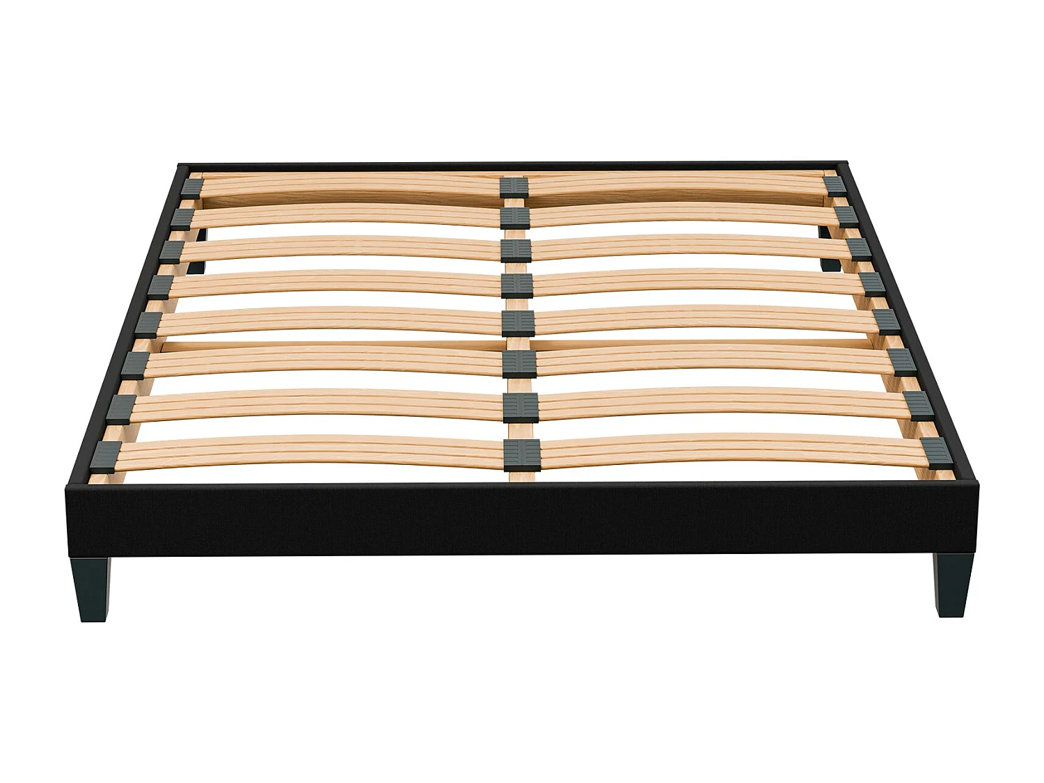 Sommier à Latte 140x190 cm - Bois Épicéa Structure Durable Robuste Haute Qualité - Noir - Silencieux, Confortable et Résistant - Douce Lune