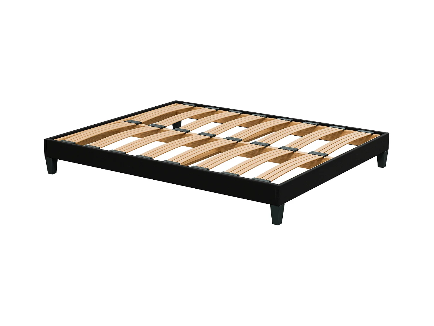 Somier de láminas 140x190 cm - Estructura duradera de madera de abeto - Negro - Cómodo Douce Lune®