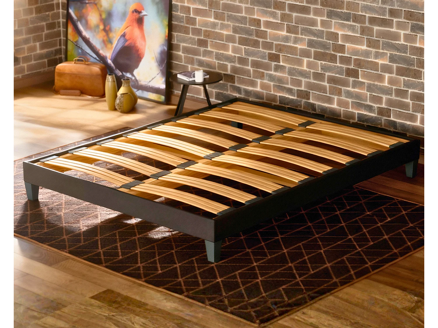 Lattenbodem 160x 200 cm - Vurenhout Hoge kwaliteit Duurzame structuur - Zwart - Comfortabel Douce Lune®