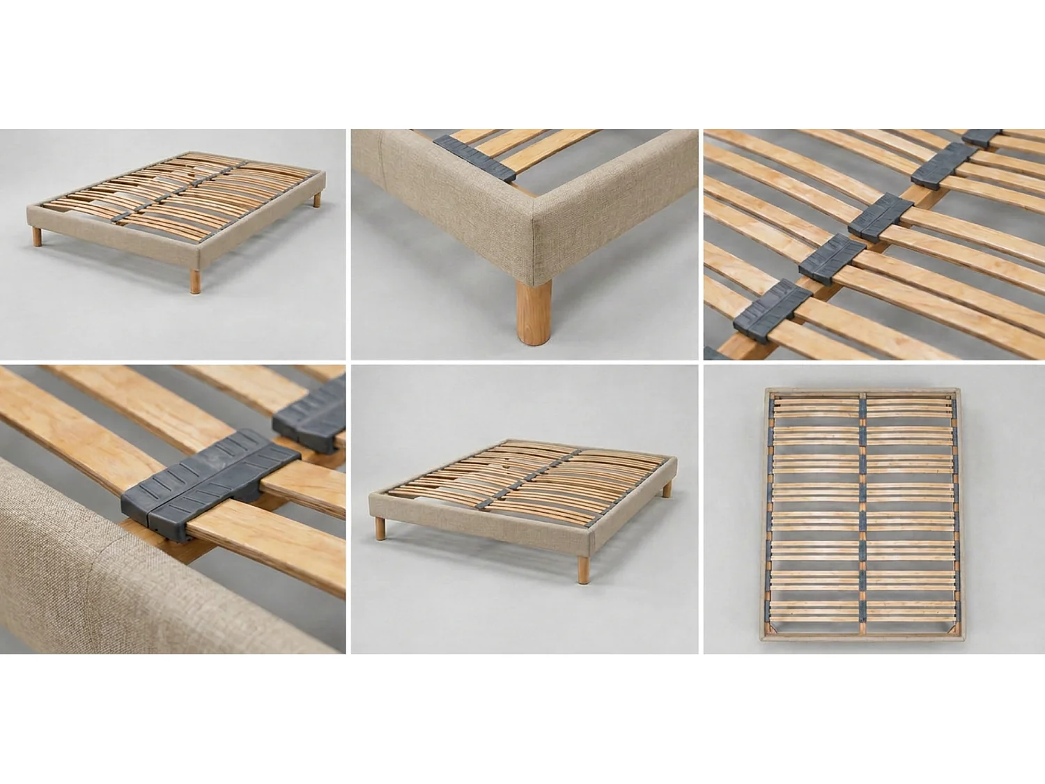 Sommier à Latte 180x200 cm - Bois Épicéa Structure Solide Haute Qualité - Beige - Silencieux, Confortable et Résistant - Primoto Douce Lune