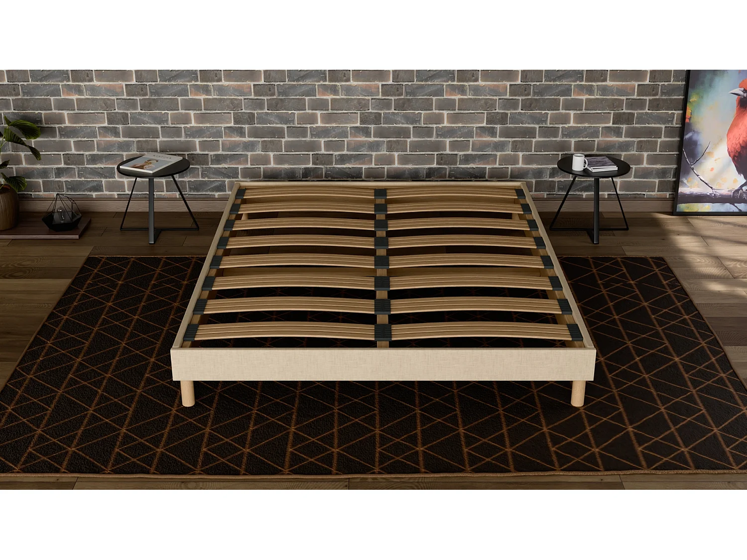 Lattenbodem 160x 200 cm - Vurenhout Hoge kwaliteit Duurzame structuur - Beige - Comfortabel Douce Lune®