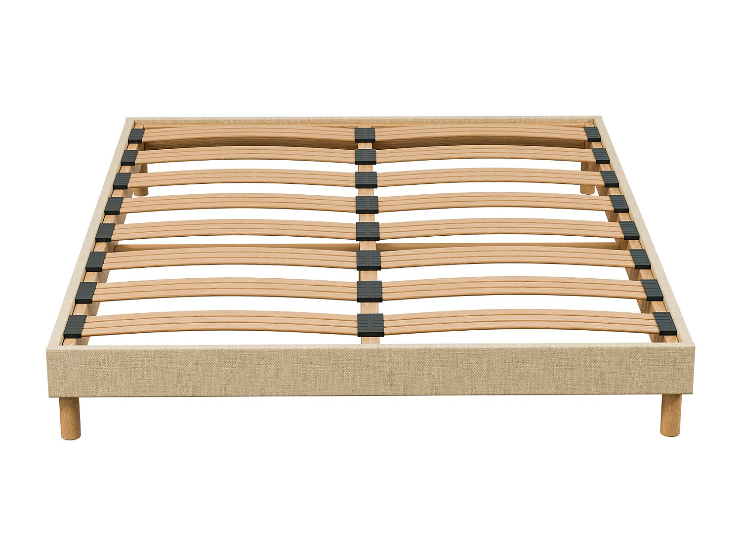 Sommier à Latte 160x200 cm - Bois Épicéa Structure Durable Haute Qualité - Beige - Silencieux, Confortable et Résistant - Douce Lune