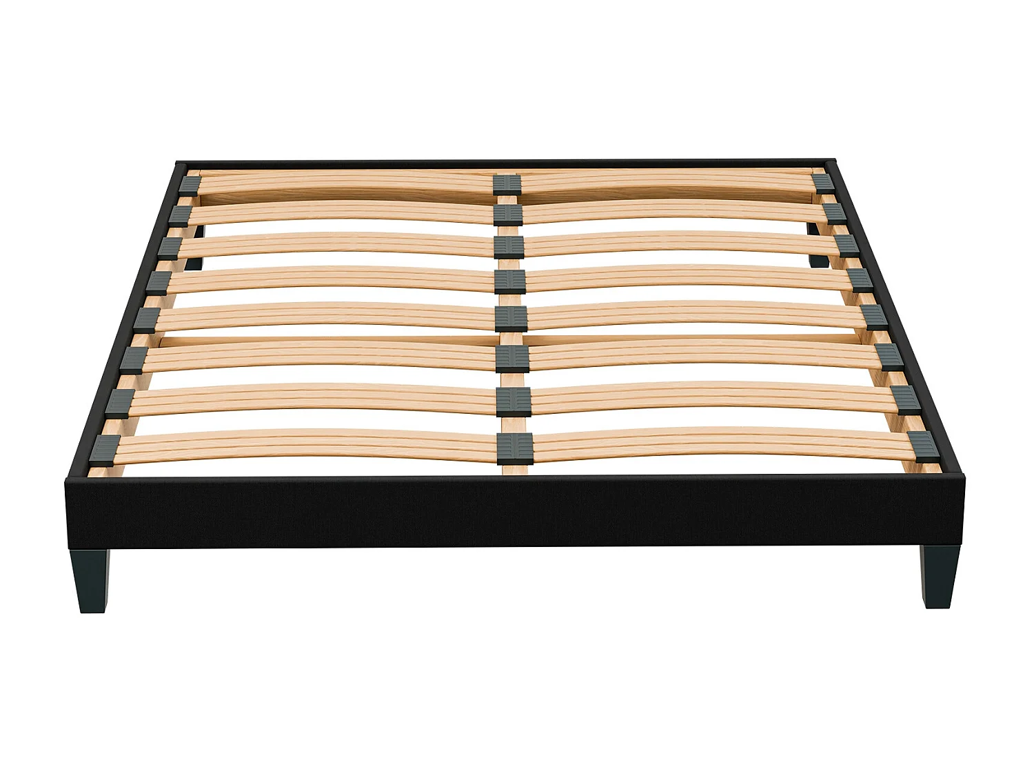 Sommier à Latte 90x200 cm - Bois Épicéa Structure Solides Robuste Haute Qualité - Noir - Silencieux, Confortable et Résistant - Douce Lune