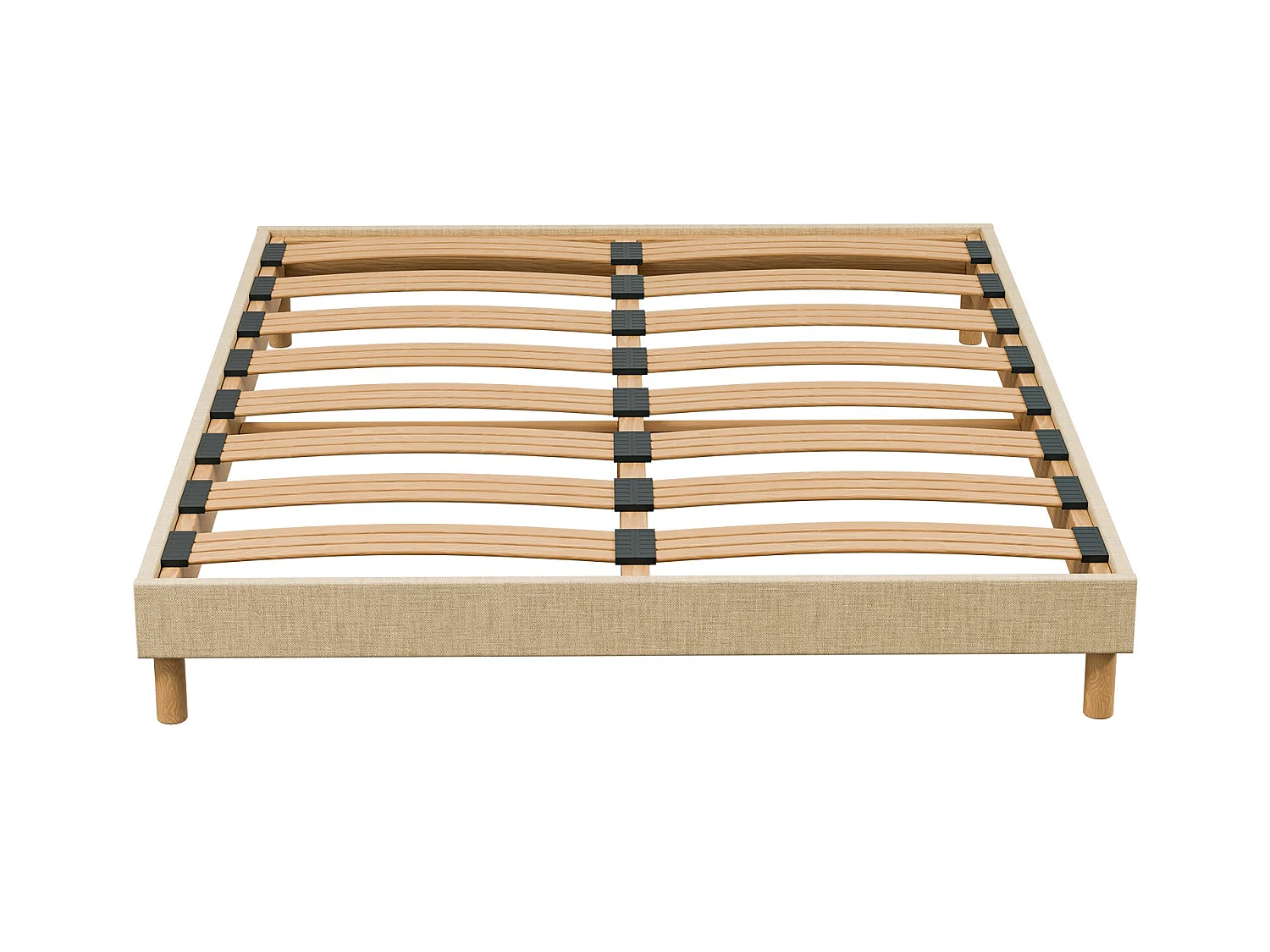 Sommier à Latte 140x190 cm - Bois Épicéa Structure Durable Solides Qualité - Beige - Silencieux, Confortable et Résistant - Primo Douce Lune