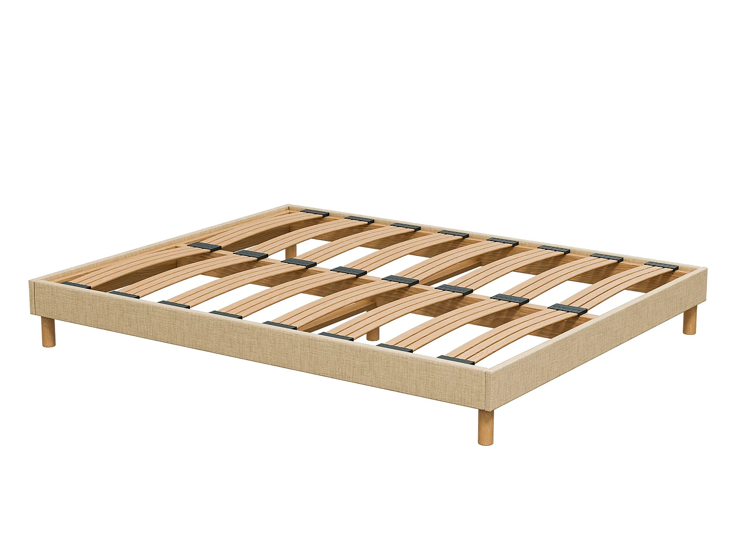 Sommier à Latte 140x190 cm - Bois Épicéa Structure Durable Solides Qualité - Beige - Silencieux, Confortable et Résistant - Primo Douce Lune