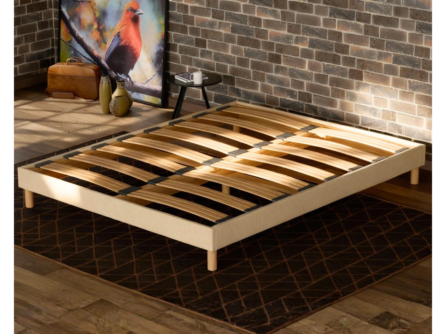 Lattenbodem 140x 190 cm - Vurenhout Hoge kwaliteit Duurzame structuur - Beige - Comfortabel Douce Lune®