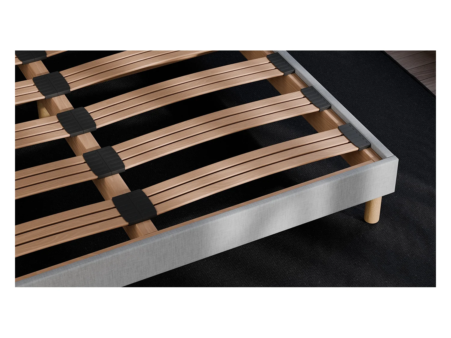 Lattenbodem 180x 200 cm - Vurenhout Stevige en duurzame structuur Hoge kwaliteit - Lichtgrijs - Comfortabel Douce Lune®