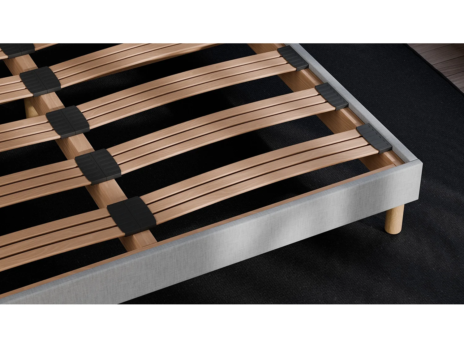 Lattenbodem 160x 200 cm - Vurenhout Stevige en duurzame structuur Hoge kwaliteit - Lichtgrijs - Comfortabel Douce Lune®