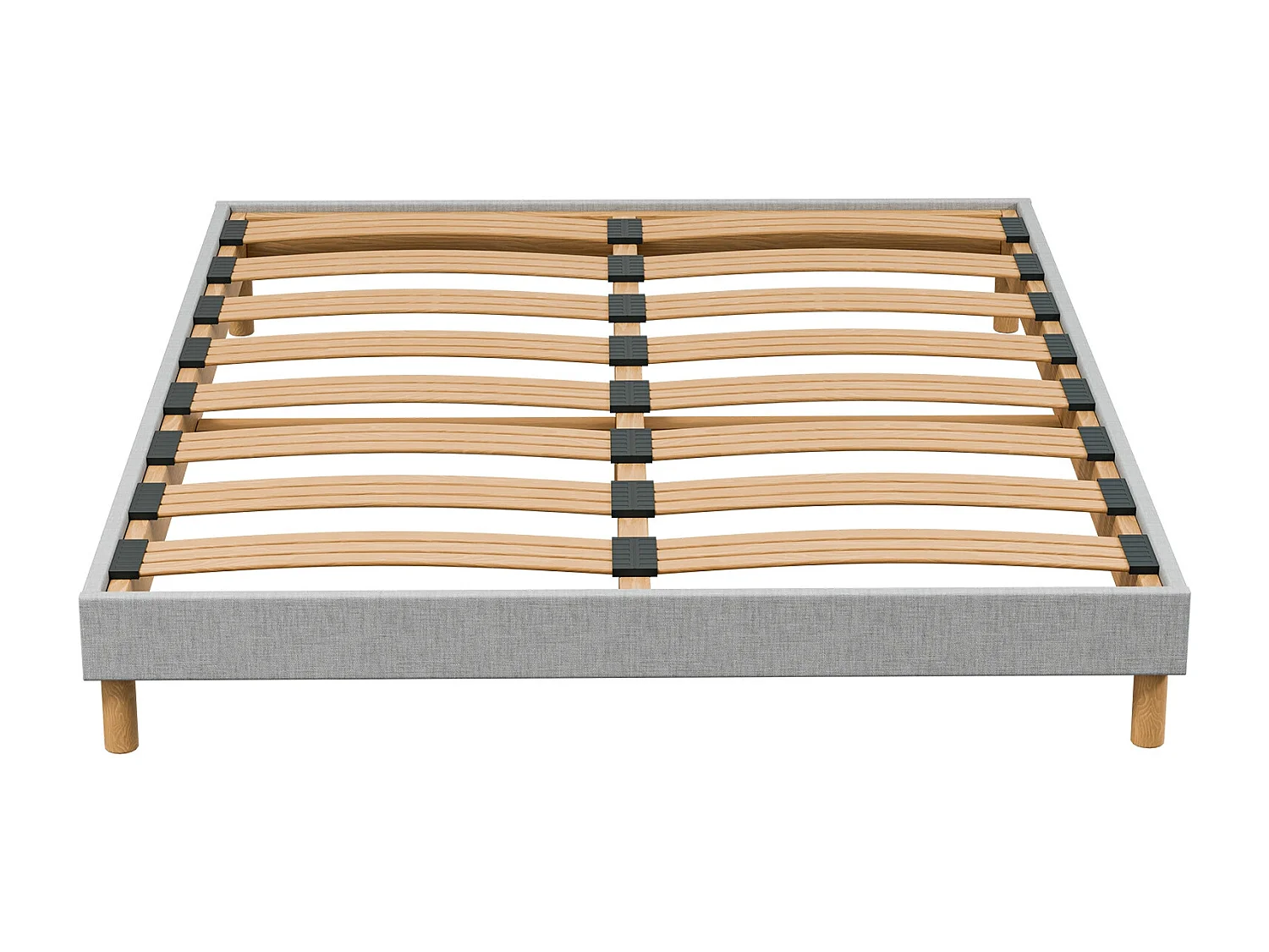 Somier de láminas 160x200 cm - Estructura de madera de abeto sólida y duradera de alta calidad - Gris claro - Cómodo Douce Lune®