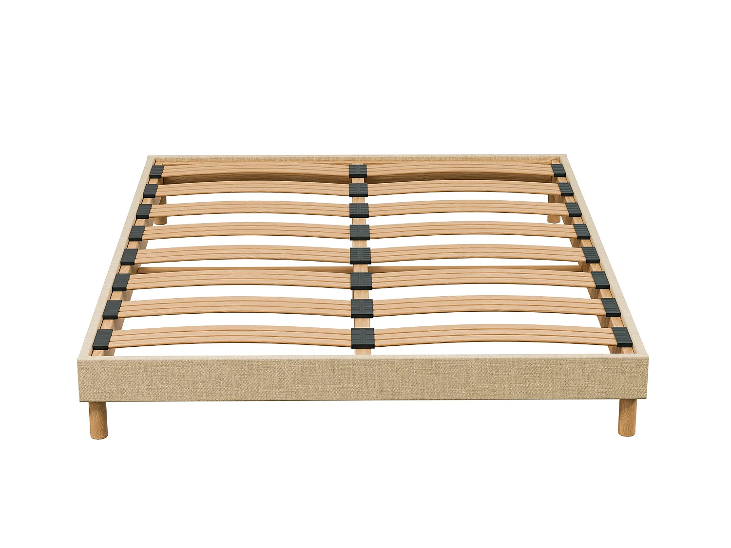 Sommier à Latte 140x200 cm - Bois Épicéa Structure Durable Haute Qualité - Beige - Silencieux, Confortable et Résistant - Douce Lune