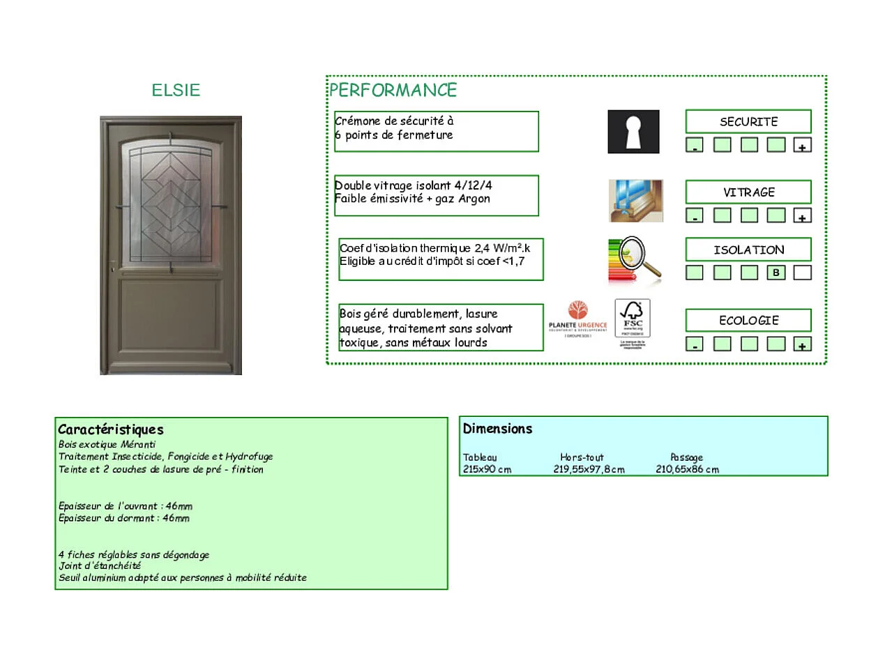 Porta d'ingresso in legno smaltato, Elsie, Verde RAL7002, H.215xl.90 p.sinistra + Maniglia E Barile (rif 010403FP) Dimensioni tavolo senza maniglia