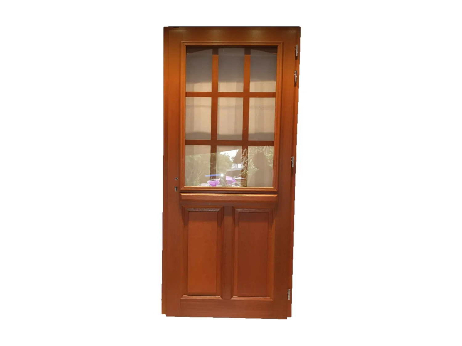 Porte d'entree Bois vitree, Agatha, H,215xl,80  p,gauche + Poignee Et Barillet (ref010723NO) Cote Tableau