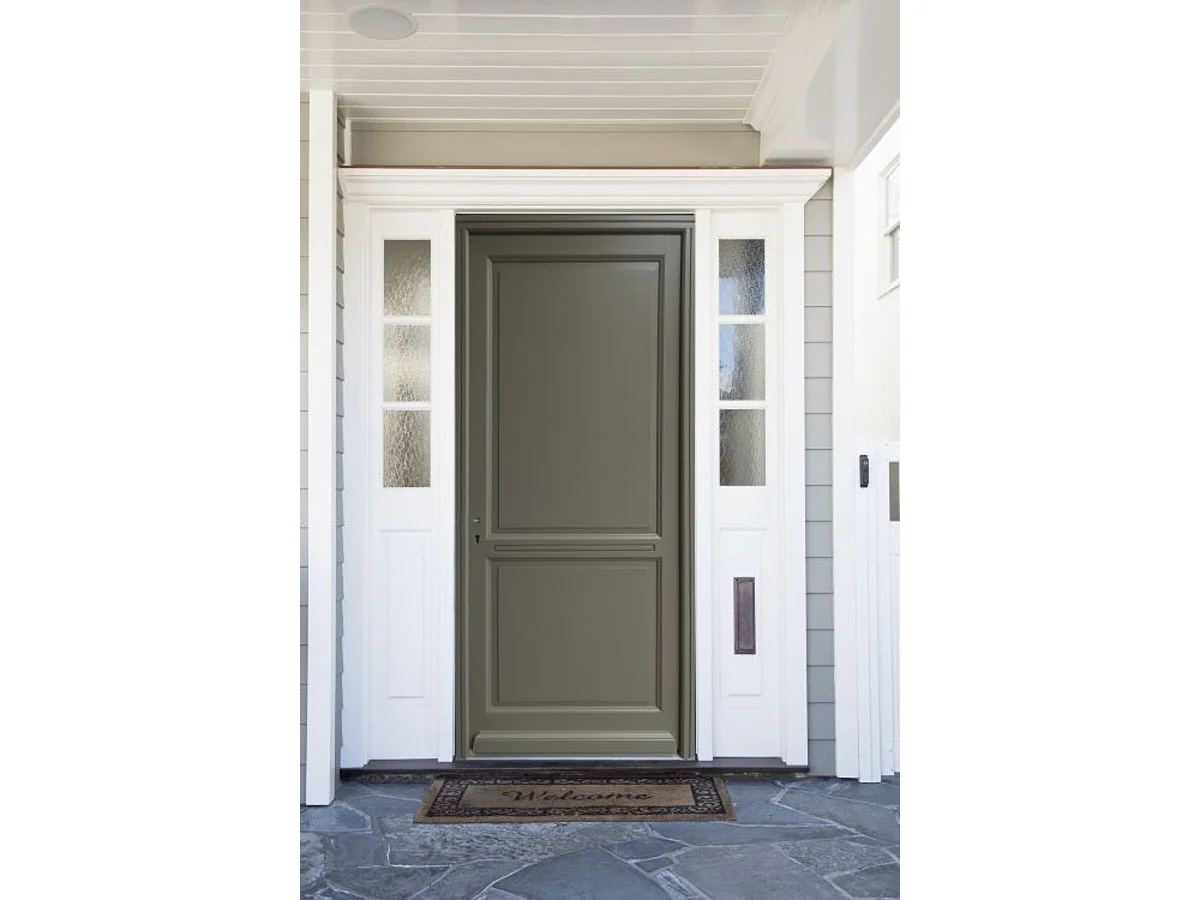 Porte D'entrée Bois Pleine Elixir, Vert Ral7002, H.215xl.90 Côte Tableau, P.droit Gd Menuiseries