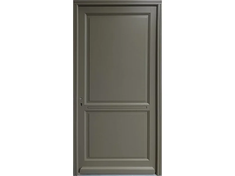 Porte d'entree Bois Pleine, Elixir, Vert RAL7002, H,215xl,90 p, droit Cote Tableau