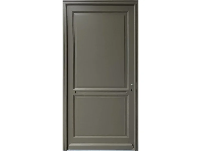 Porte d'entree Bois Pleine, Elixir, Vert RAL7002, H,215xl,90 p,gauche Cote Tableau