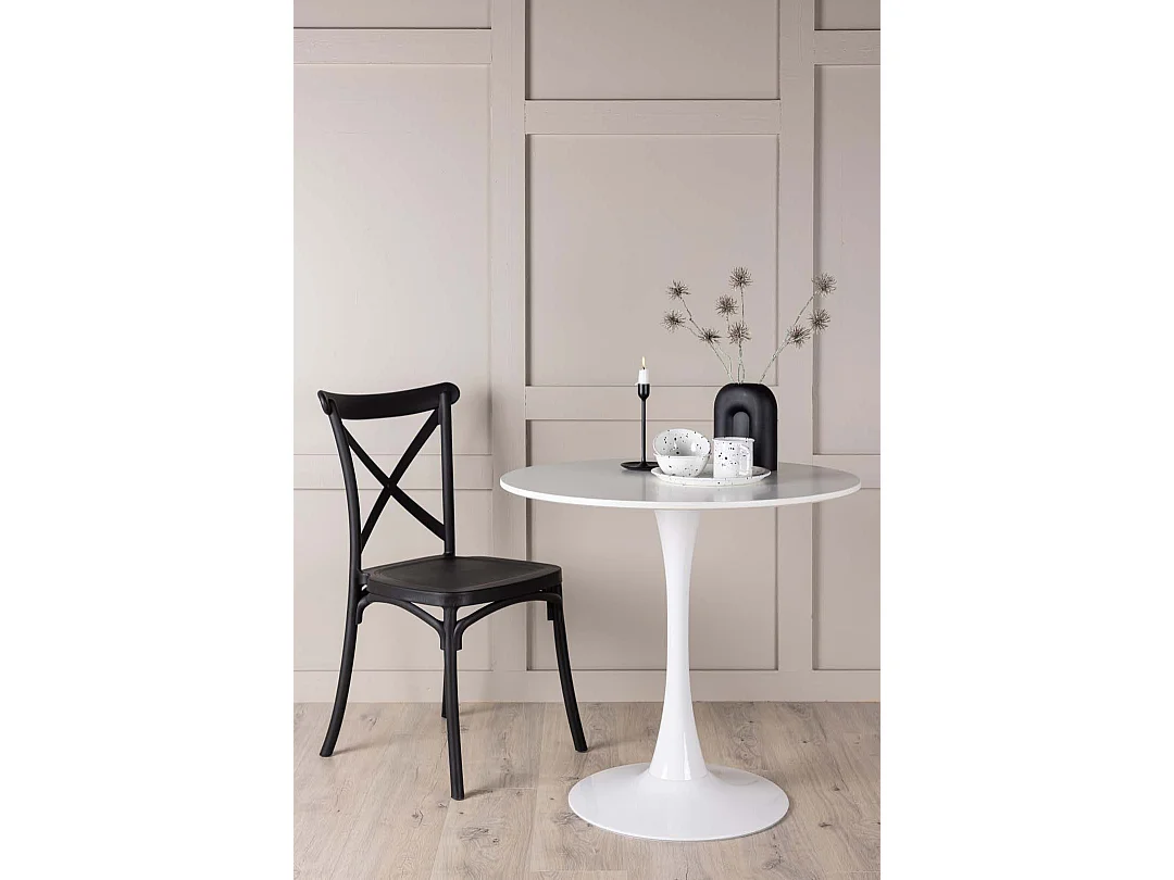 Hamden table de salle à manger Ø80cm blanc.