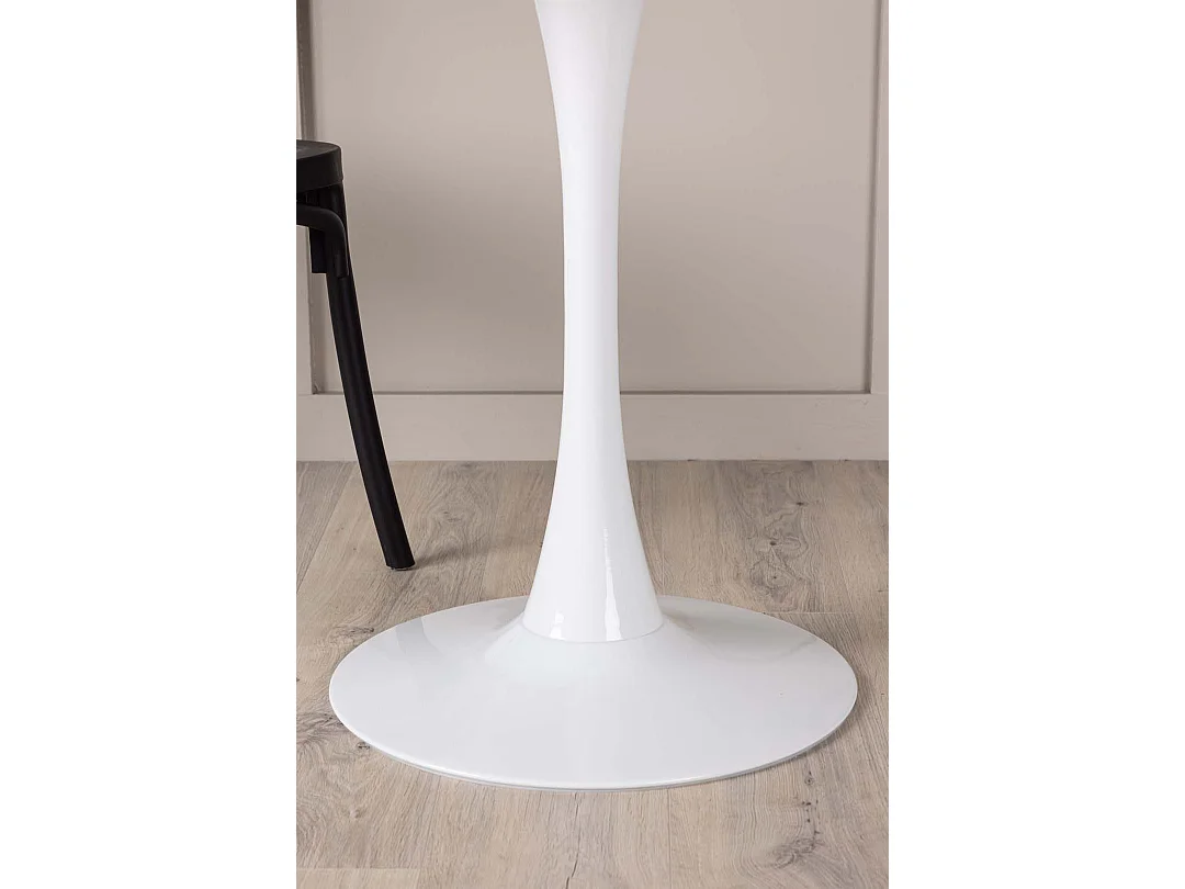 Hamden table de salle à manger Ø80cm blanc.
