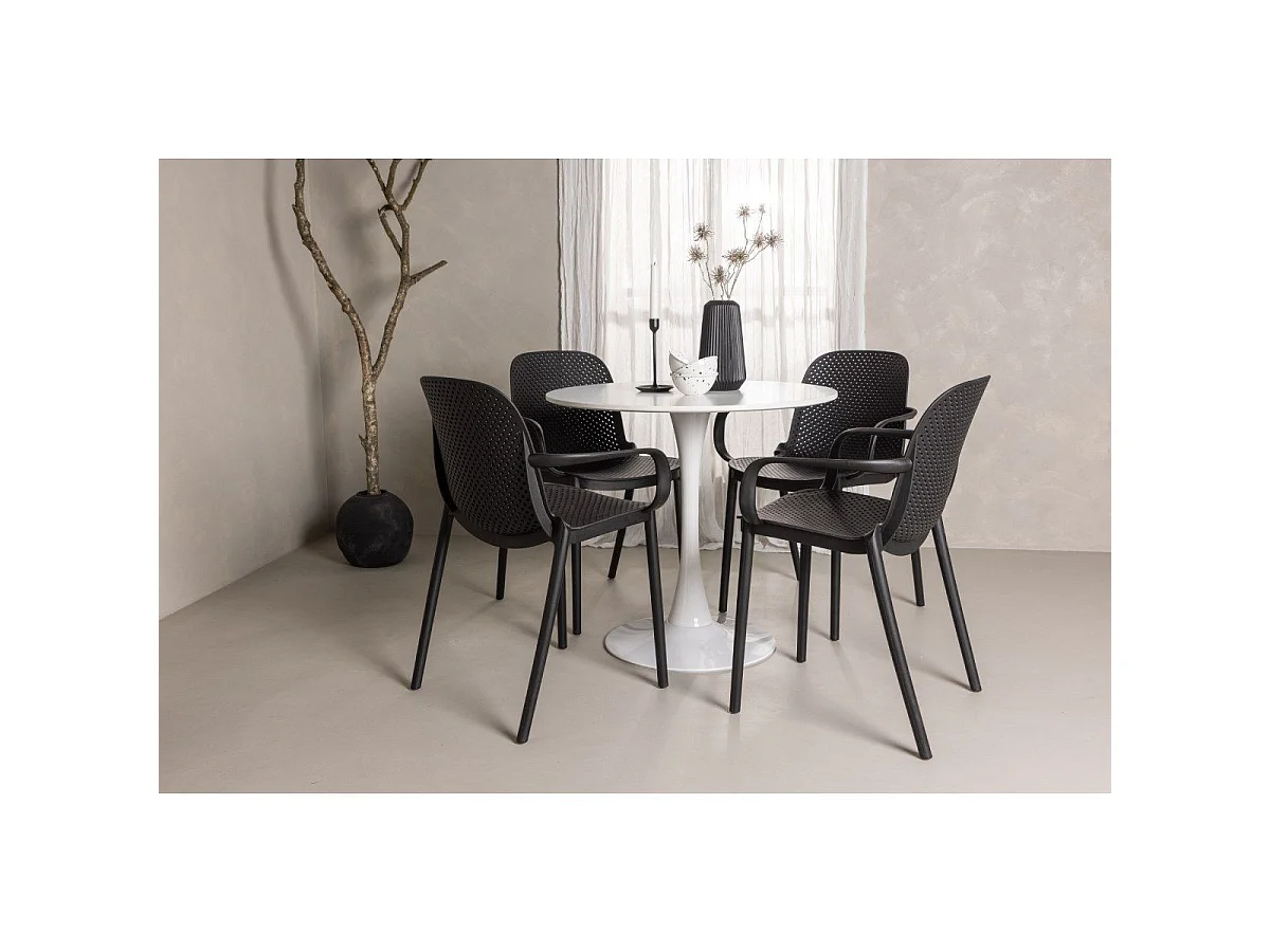Table à Manger Ronde "Hamden" 80cm Blanc