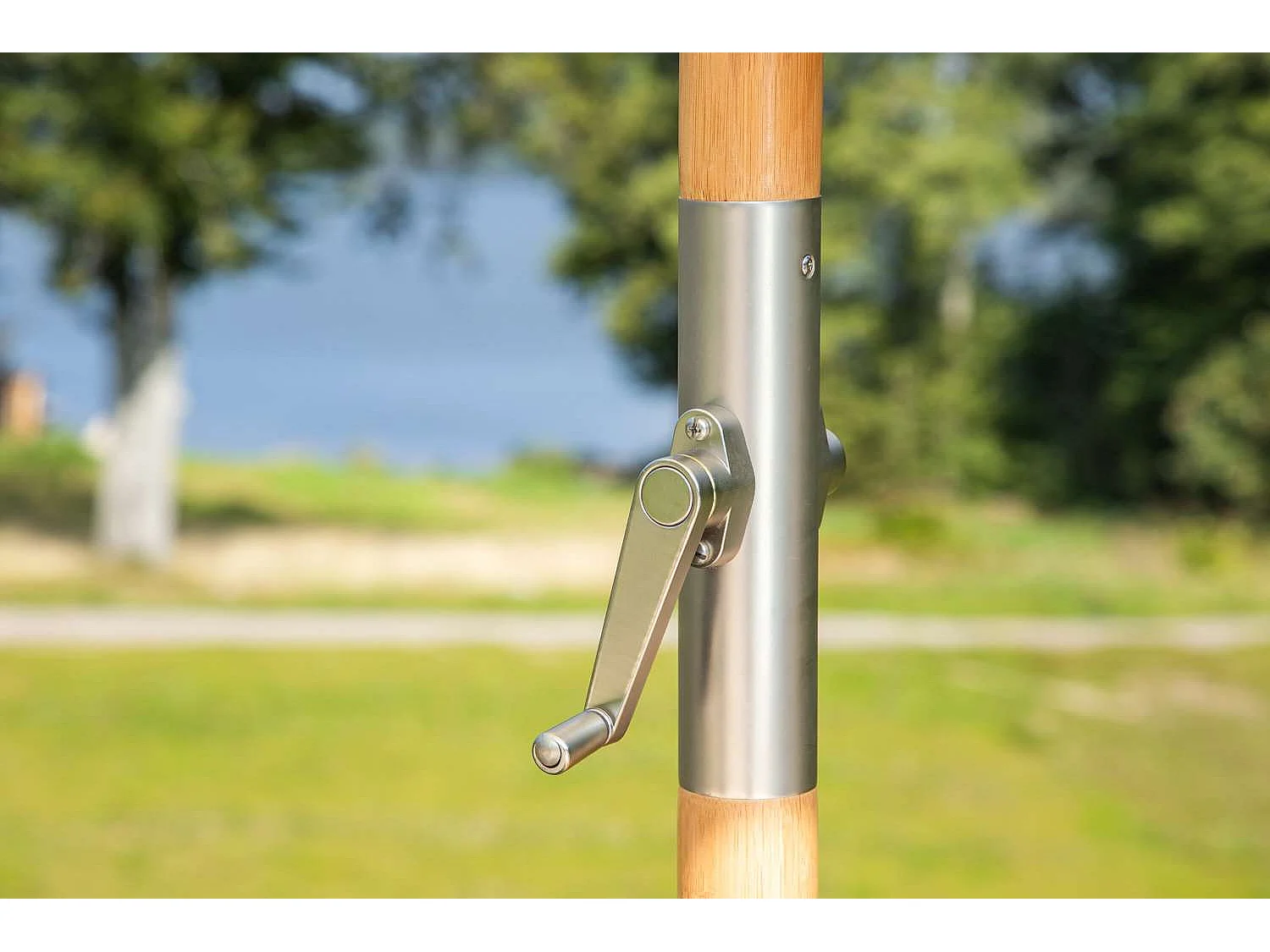 Parasol en Bambou "Cerox" 270cm Blanc