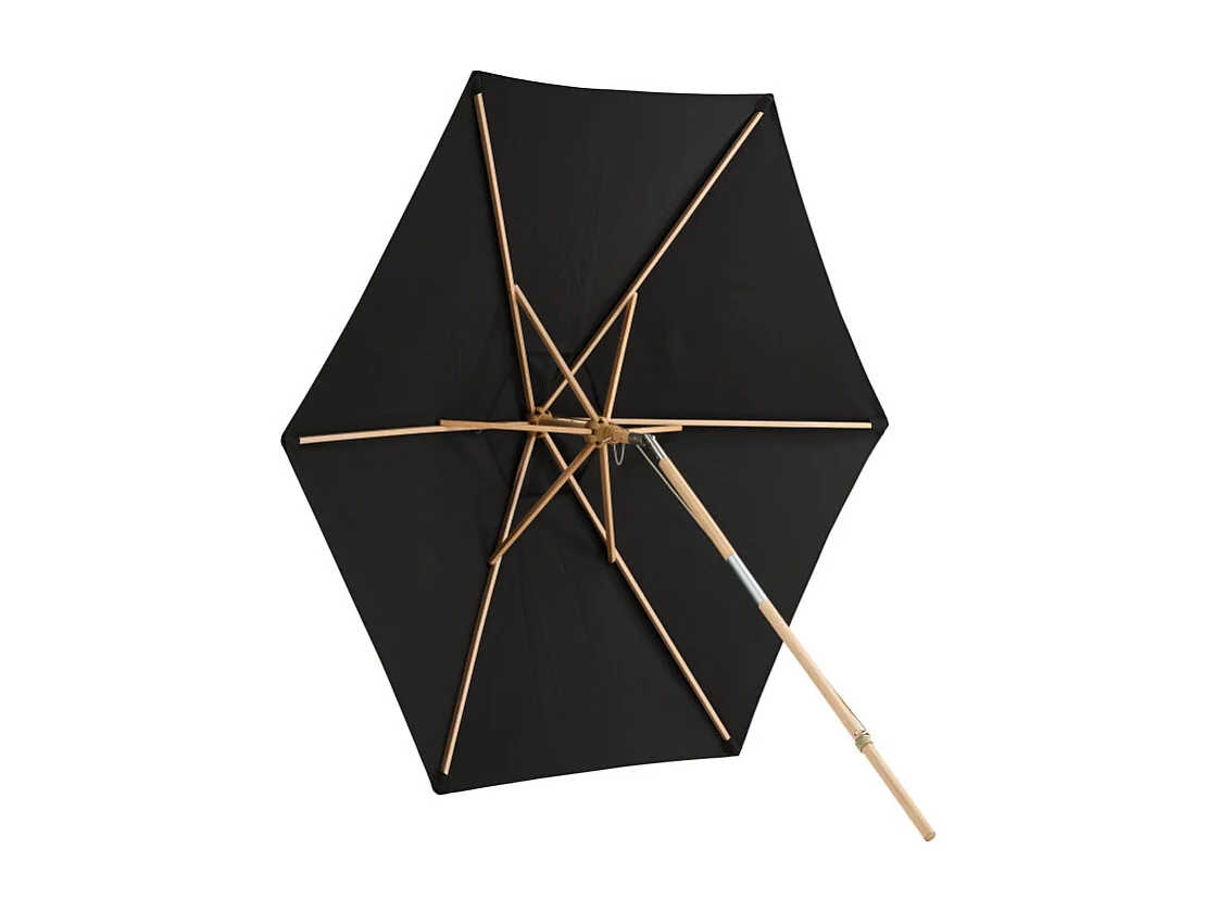 Parasol en Bois "Corypho" 250cm Noir