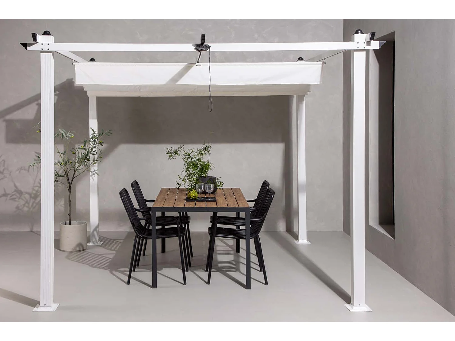 Pergola Avec Toit "Lazio" 295cm Blanc