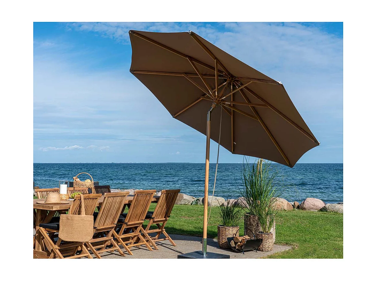 Austin parasol Ø300cm avec fonction d'inclinaison sable.