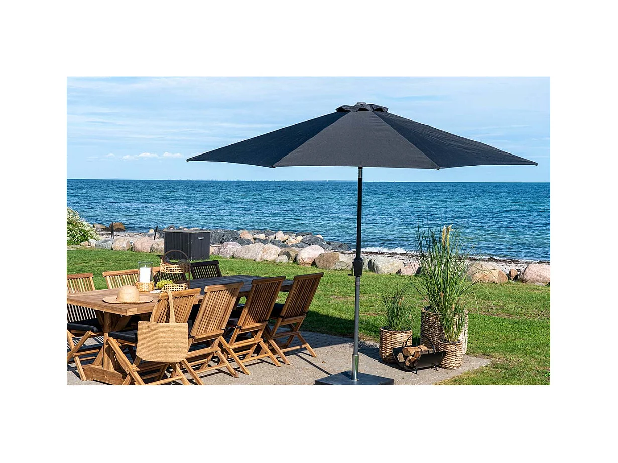 Houston parasol Ø300cm met kantelfunctie, lift zwart.