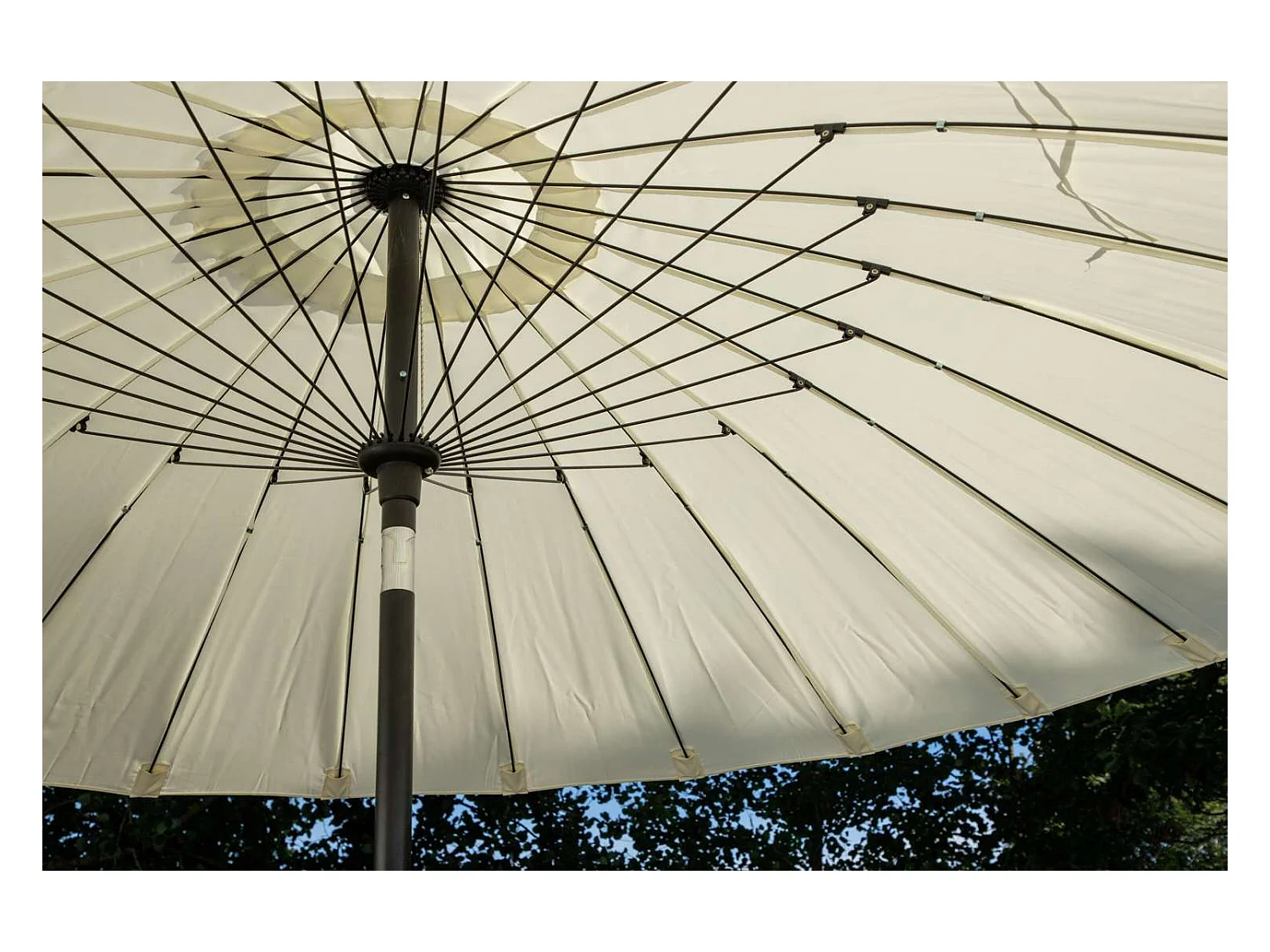 Palmetto Sonnenschirm Kippfunktion weiß.