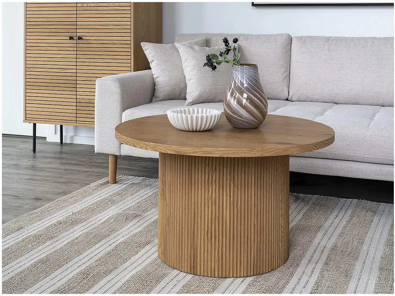 Table basse ronde BOAVISTA Ø80cm-Beige