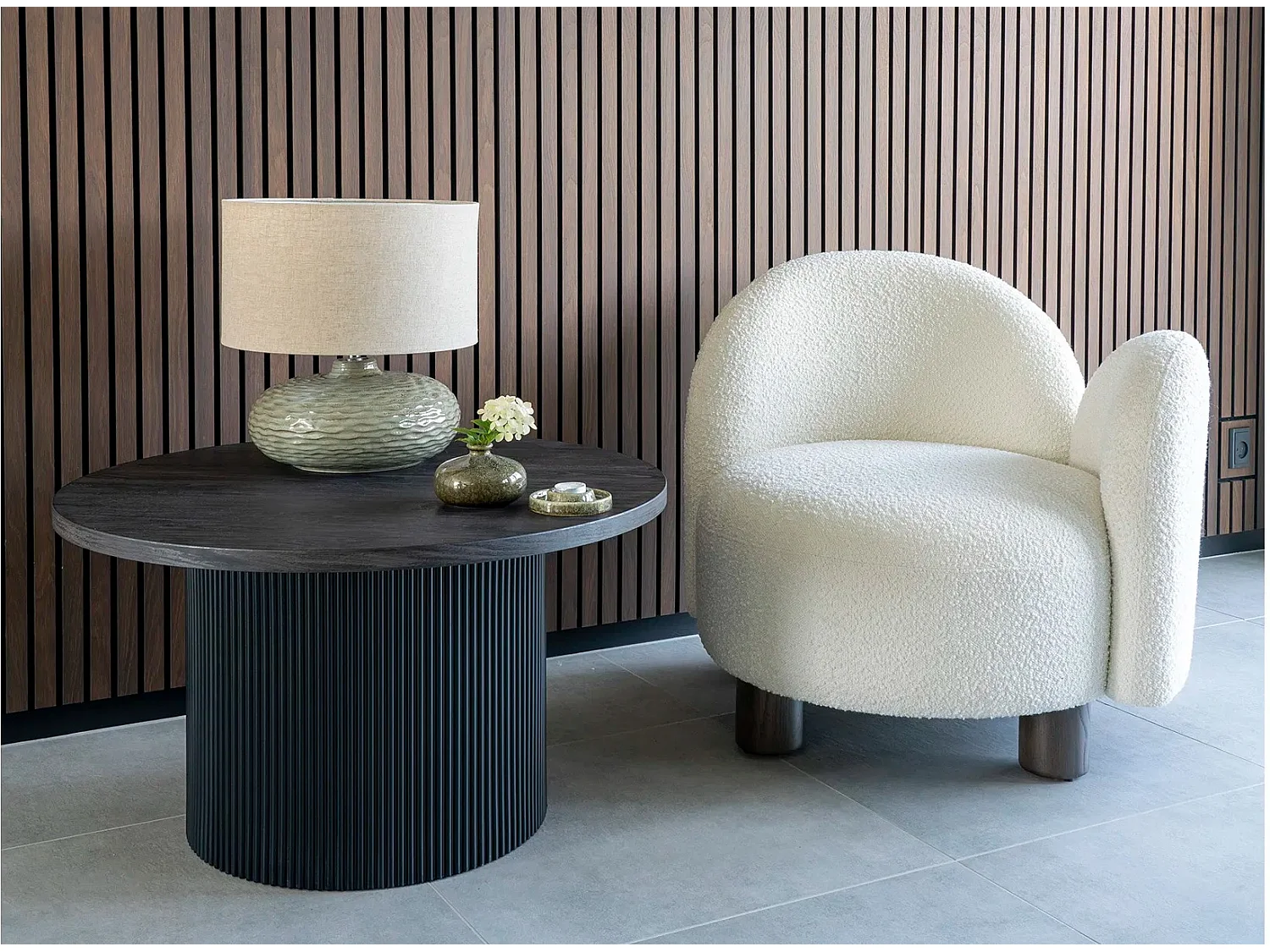 Table basse ronde BOAVISTA Ø80cm-Marron