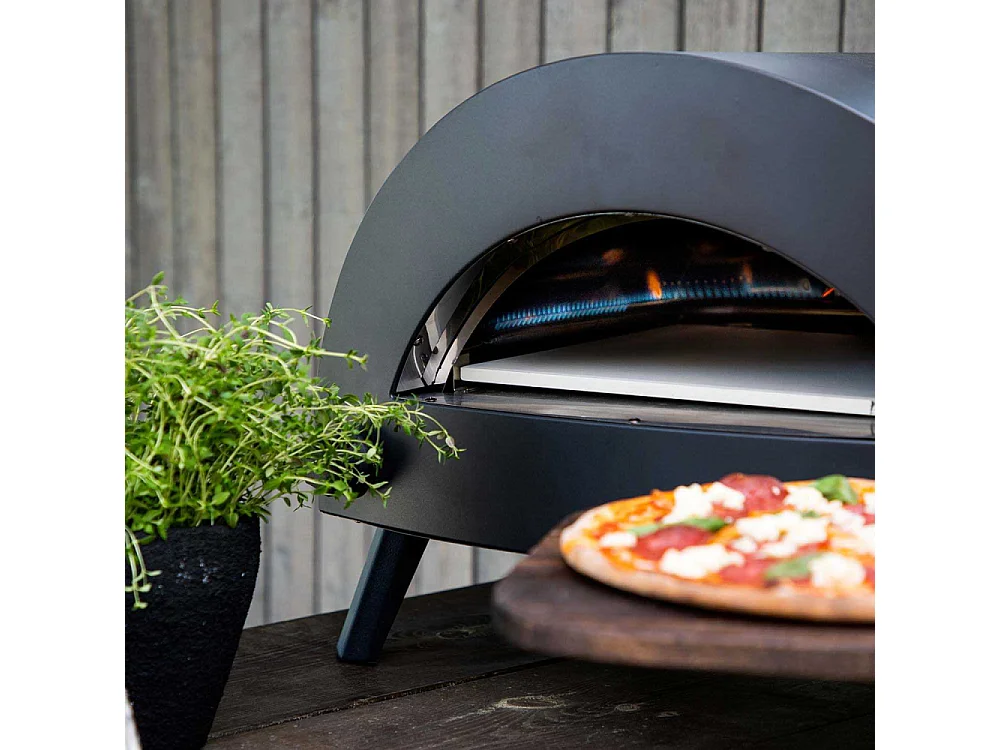 Bukom Pizzaofen til gas schwarz.